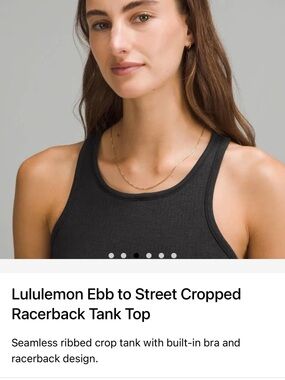 lululemon athletica Ribbed Cropped Racerback Tank Top - Black